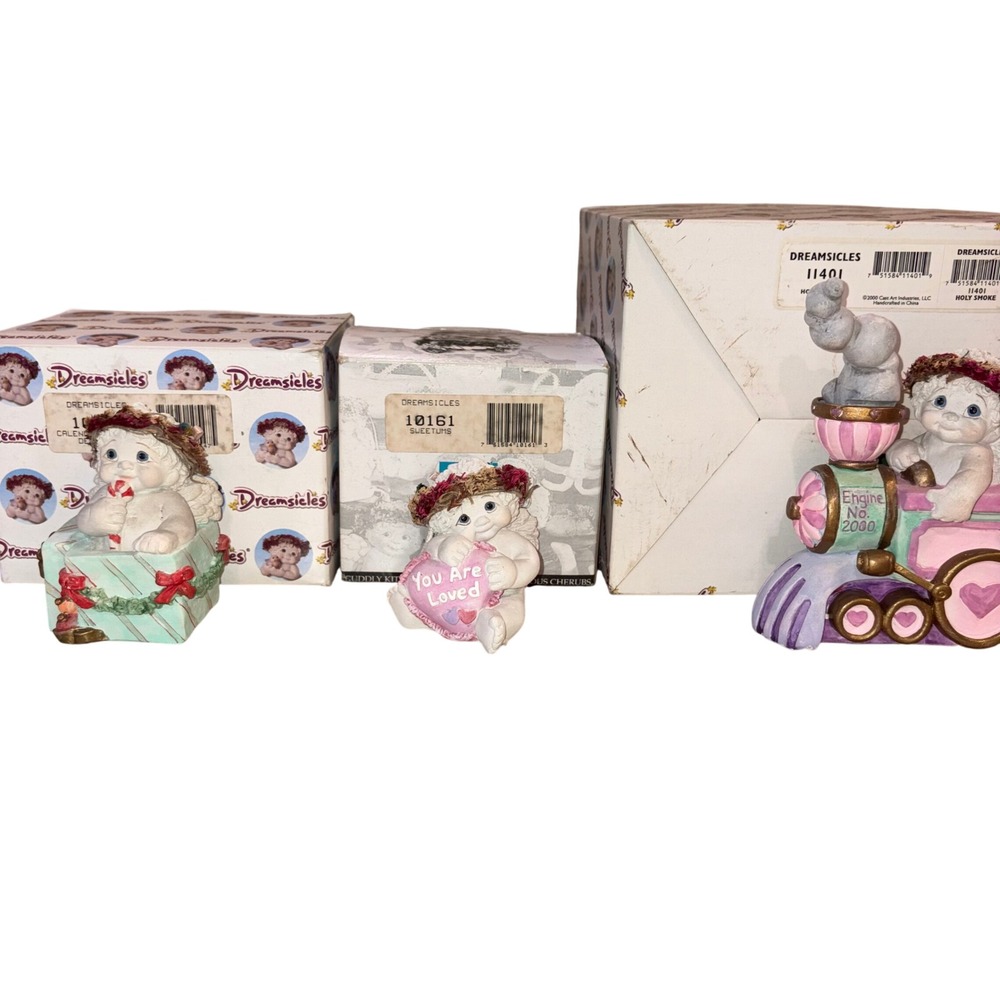 Figurine Cherub Angel Lot of 3 Dreamsicles Kristin with Boxes
